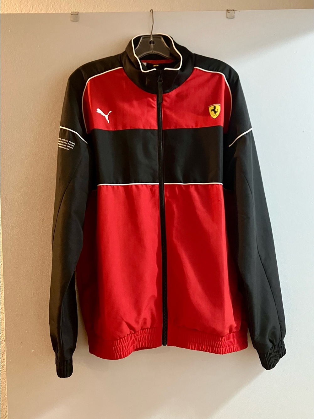 Puma Red and Black Ferrari Track Jacket; Like New